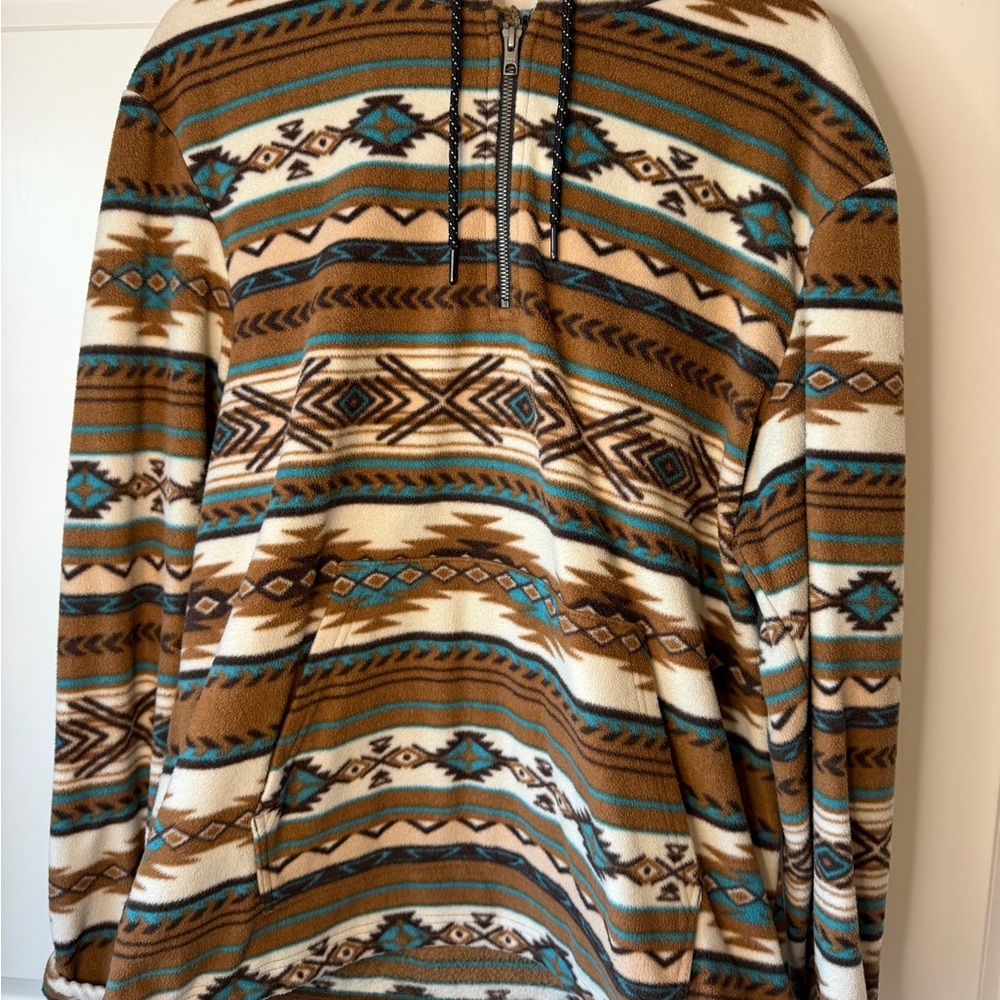 Urban Pipeline Men's Zip Up Sweater - Brown and Blue